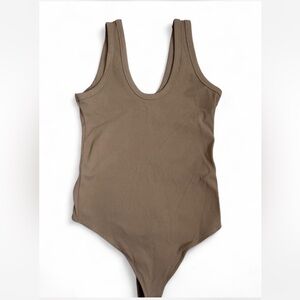 Abercrombie & Fitch Ribbed Brown Bodysuit